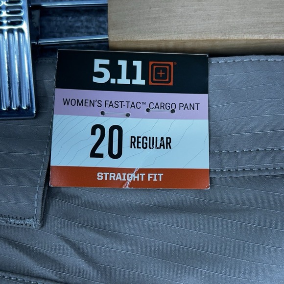 5.11 Tactical Fast Tac Cargo Pants Women Size 20 Straight Fit Ripestop Beige NEW - Picture 5 of 12